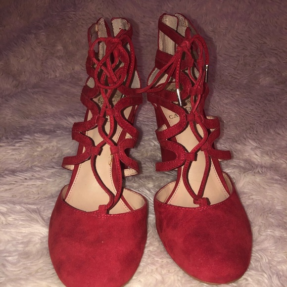 Vince Camuto red chunky heels - Picture 8 of 8